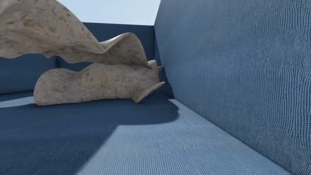 Animação Renderização Forma Concreta Abstrata — Vídeo de Stock