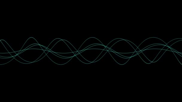 リップル リズム波ライン背景 イコライザー振動音パターン背景 レーダー信号エネルギー科学 — ストック動画
