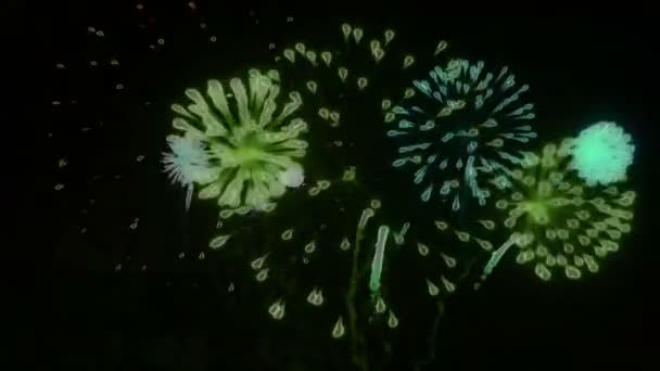 Effetto Cartone Animato Fuochi Artificio — Video Stock