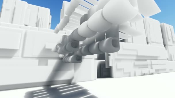 Arquitectura Abstracta Concepto Arquitectura Orgánica Animación Renderizado — Vídeo de stock