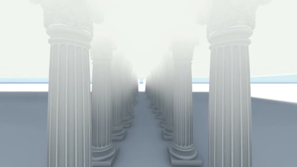 Classical White Greek Style Columns Animation Rendering — Stock Video