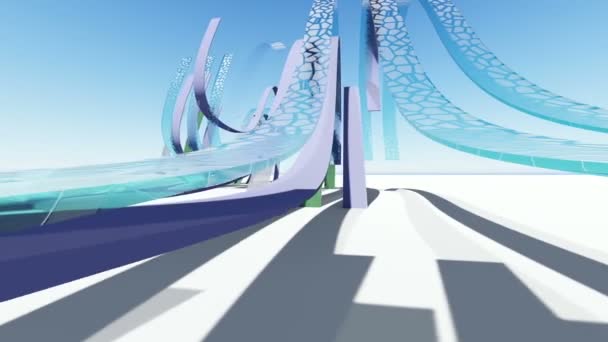 Αφηρημένη Αρχιτεκτονική Έννοια Της Οργανικής Αρχιτεκτονικής Animation Και Απόδοση — Αρχείο Βίντεο