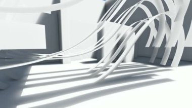 Soyut Mimarlık. Organik mimari kavramı 3D animasyon ve canlandırma