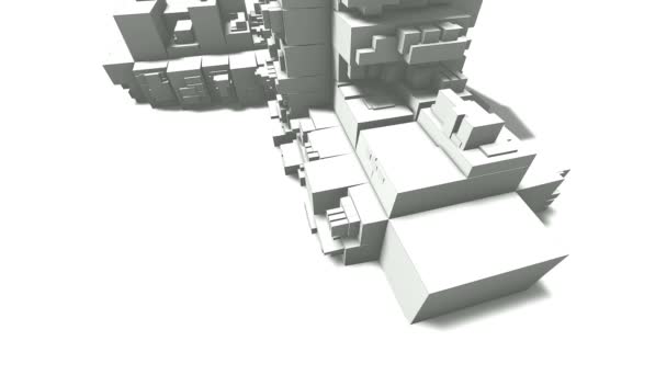 Camera fly cross architecture model — стоковое видео