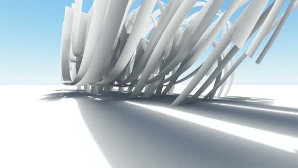 Abstrakt arkitektur. Begreppet organisk arkitektur.3D-animering och återgivning — Stockvideo