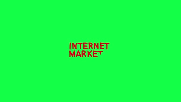 Animación Conceptual Estrategia Negocios Marketing Internet Pantalla Verde — Vídeo de stock