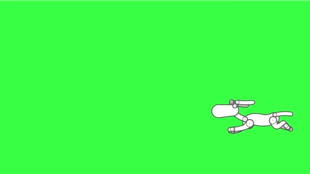  futás kutya - rajzfilm animáció elszigetelt zöld képernyőn