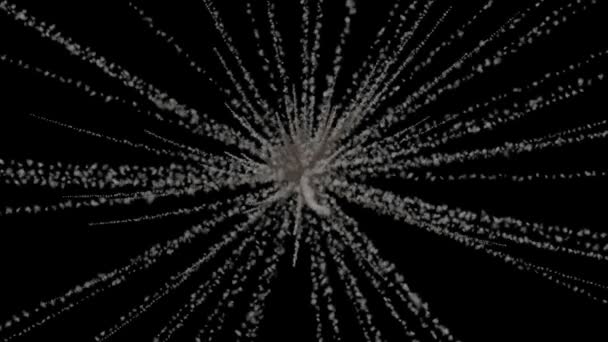 Des particules grises volent après avoir explosé