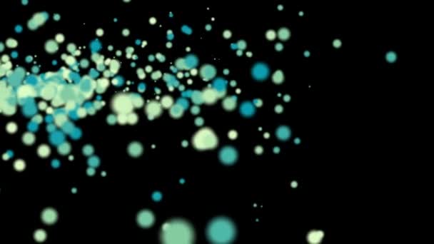黑色背景上的蓝色粒子动画 — 图库视频影像