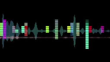 Müzik ve bilgisayar ile alfa kanalı hesaplamak için ses ekolayzır hareketli çubuklarını kullanın