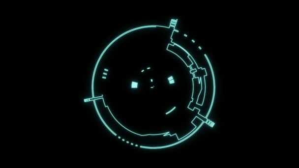 Outline Animation Hud Element Hologram Style Glow Effect — Stock Video