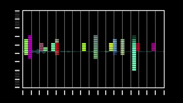 Uso Barras Móviles Ecualizador Audio Para Música Cálculo Computadoras Con — Vídeo de stock