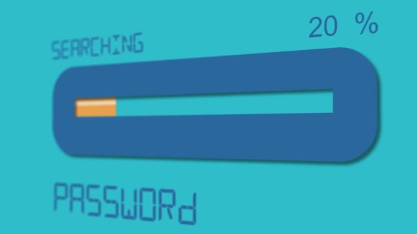 Searching Password Progress Bar Percent Number — Stock Video