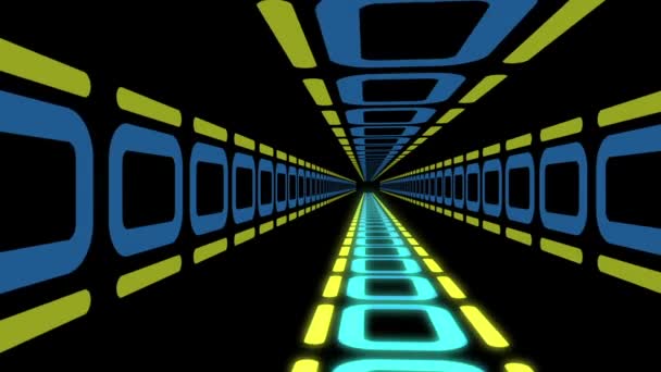 Style Jeu Rétro Animation Vol Tunnel Infini — Video