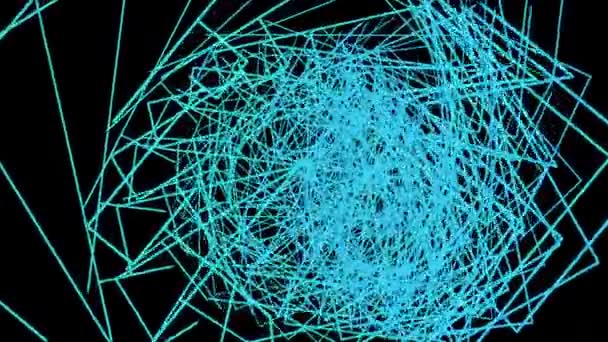 Siyah arka plan üzerine animasyon blu çizgilerle hareketli grafikler — Stok video