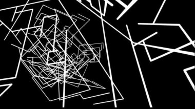 siyah arka plan üzerinde animasyonlu beyaz çizgiler ile hareketli grafikler