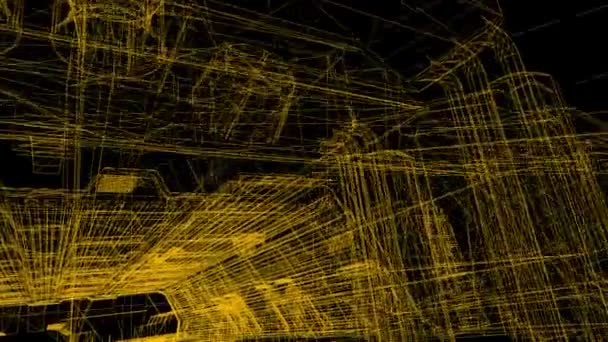 工业建筑的3d 绘制线框模型 — 图库视频影像