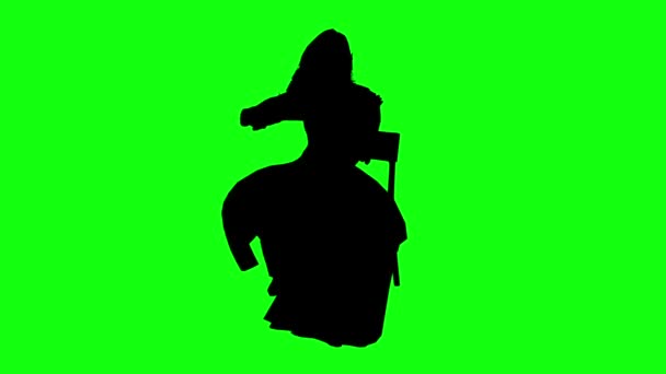 3d 렌더링 애니메이션 - 녹색 화면에서 껴안고 있는 사람들의 실루엣 — 비디오
