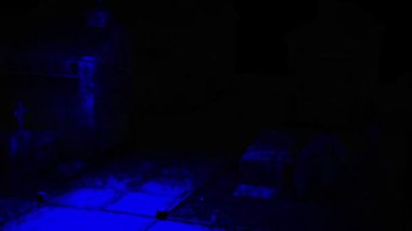 ürpertici mezarlık Cadılar Bayramı arka plan sahne graves ile