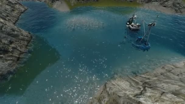 海滩附近下沉的船 — 图库视频影像