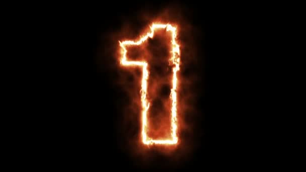 1 - un numéro brûlant à chaud sur fond noir 