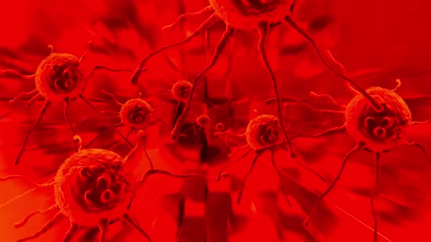 Animation Damaged Disintegrating Cancer Cell — Stock Video