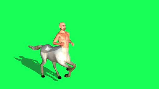 Renderelés Animáció Férfi Kentaur Half Horse Half Man Zöld Képernyőn — Stock videók