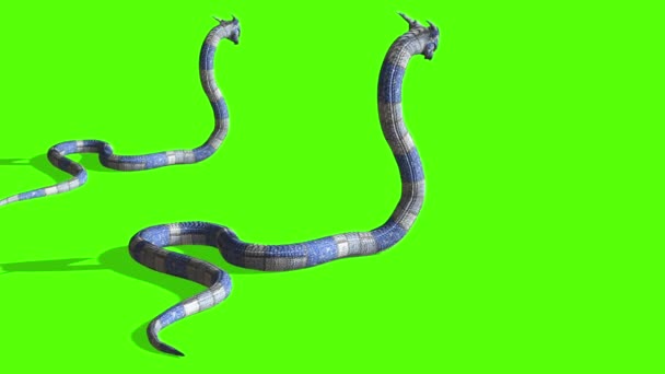 Animation Snake Attack Python Green Screen — Stock Video