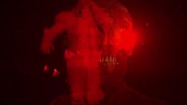 Hologram stilinde animasyon - Efektli Korku Zombisi, iki CG 'den oluşan karışık ortam 