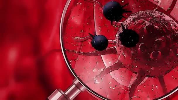 Анимация Поврежденных Распадающихся Раковых Клеток — стоковое видео