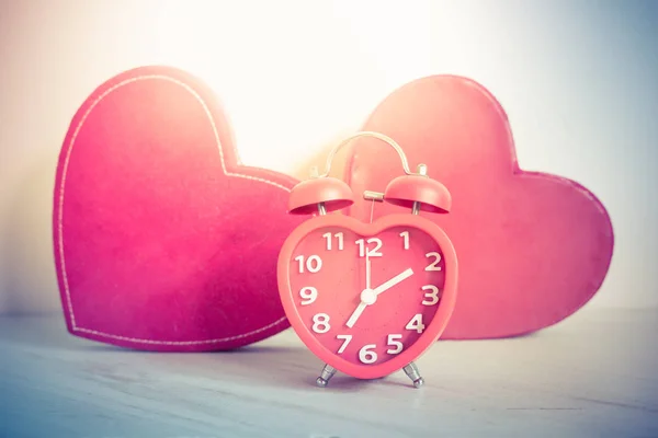Red alarm clock of love — Stock Photo, Image