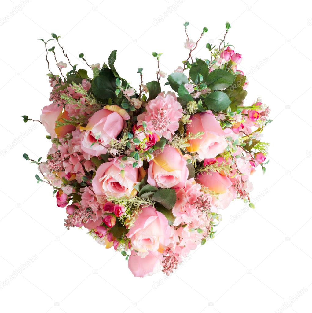 Heart shape bouquet of roses