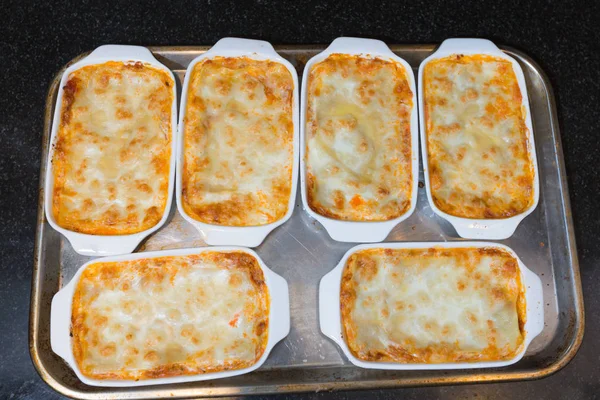 Lasagna baked in kitchen — Stock Photo, Image