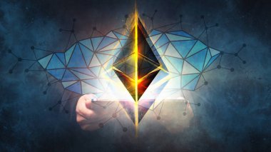 Ethereum ticari geleceğin 3D sembolü