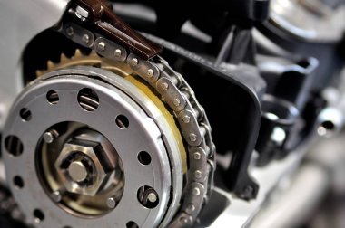 Timing chain from a car engine. clipart