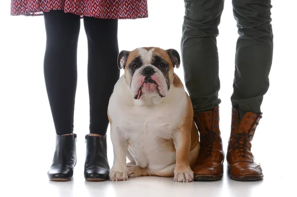 Family with their dog — Stock Photo, Image