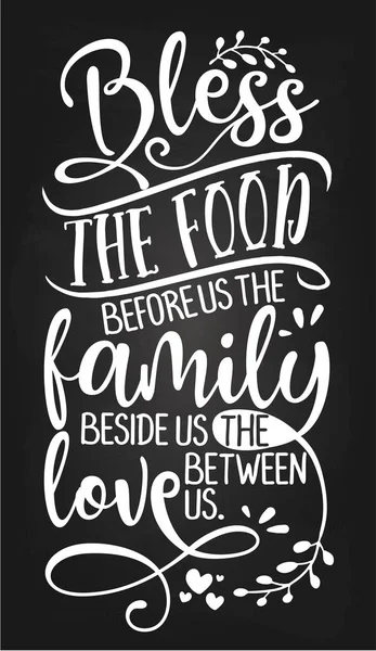 Berkatilah Makanan Hadapan Kita Keluarga Samping Kita Dan Cinta Antara - Stok Vektor