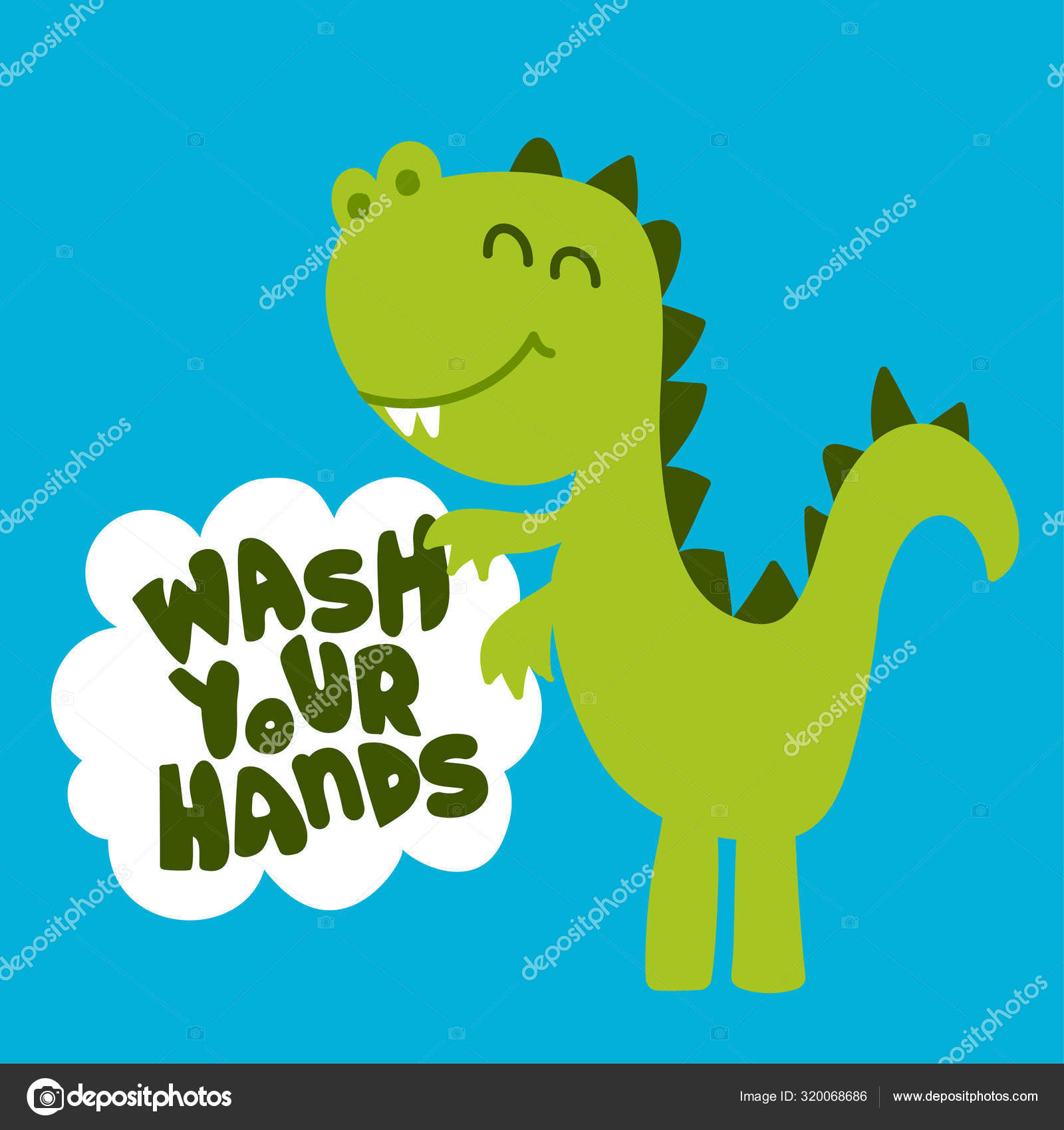 Cute cartoon dinosaur i am roarsome Royalty Free Vector