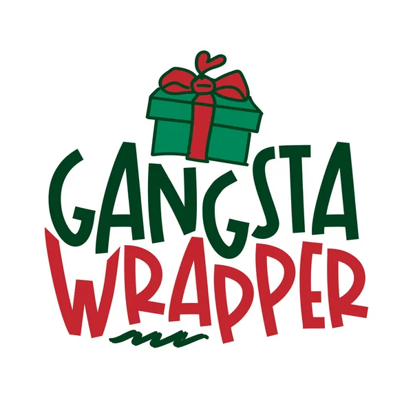 Grangsta Wrapper Noel Için Kaligrafi Tabiri Noel Tebrik Kartları Davetiyeler — Stok Vektör