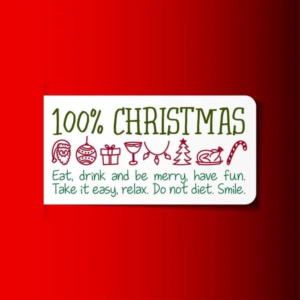 100 Boże Narodzenie Jedz Pij Bądź Wesoły Baw Się Dobrze — Zdjęcie stockowe