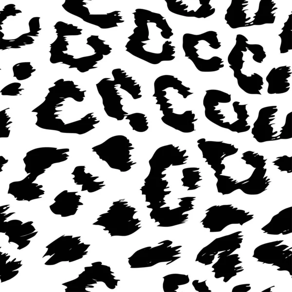 Diseño Patrón Leopardo Colores Blanco Negro Divertido Dibujo Monocromo Patrón — Vector de stock