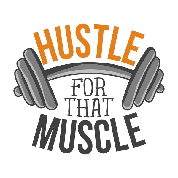 Hustle Muscle Lovely Lettering Calligraphy Quote Gym Wisdom Shirt Motivation — 스톡 벡터