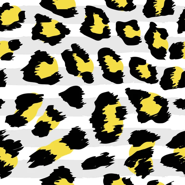 Diseño Patrón Leopardo Dibujo Divertido Patrón Sin Costuras Con Rayas — Vector de stock