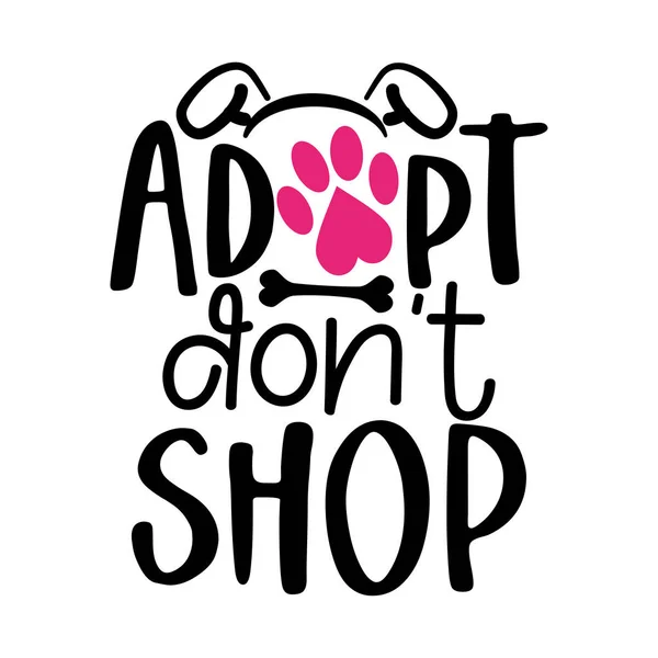 Adopt Don Shop Funny Hand Drawn Vector Saying Dog Head — Stock Vector