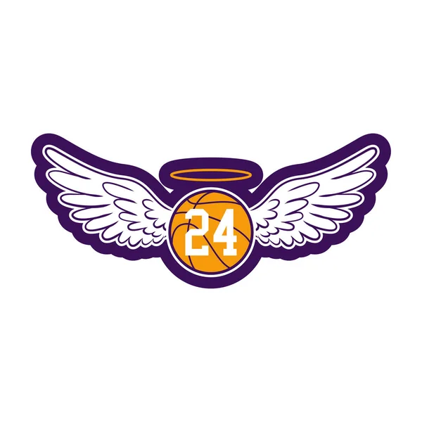 Kobe Bryant Basketball Angel Wings Glory Nba Legend World Shock — Stock Vector