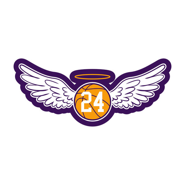 R.I.P. Kobe Bryant - Basketball with angel wings and glory. NBA legend, The world is in shock as news of Kobe Bryants death spread 2020 january 26th. Kobe Bryant was 41.