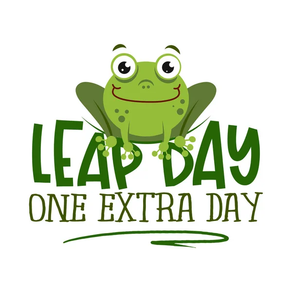 Leap Day One Extra Day Leap Year February Calendar Page — 스톡 벡터