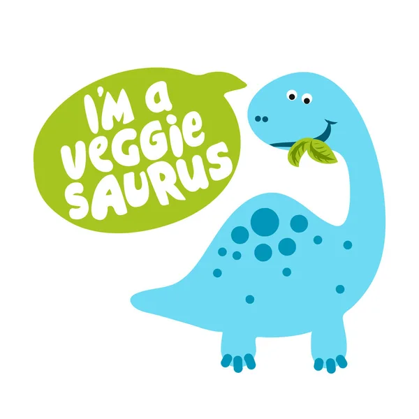 Suis Saurus Végétarien Herbivore Motivation Végétalienne Drôle Disant Avec Des — Image vectorielle