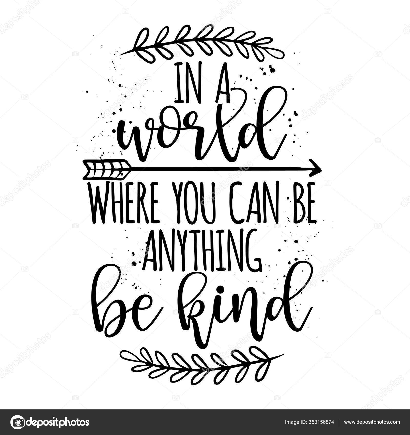 World You Can Anything Kind Stop Bullying Funny Hand Drawn Stock Vector