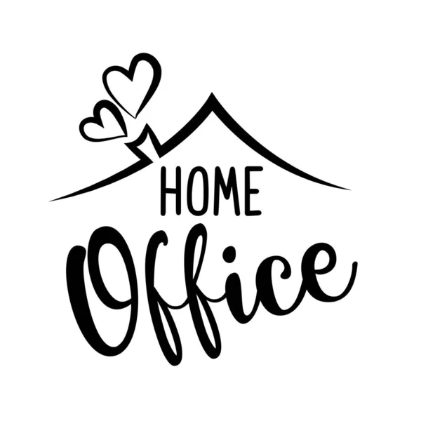 Home Office Logo Typography Corporate Logo Handmade Lettering Print Vector — Stock Vector